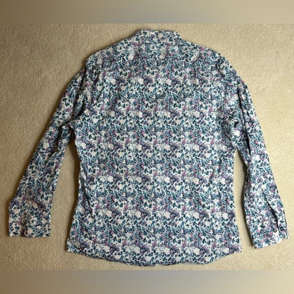 Duchamp Floral Blue and Purple Men's Shirt Slim Fit - Picture 2 of 8